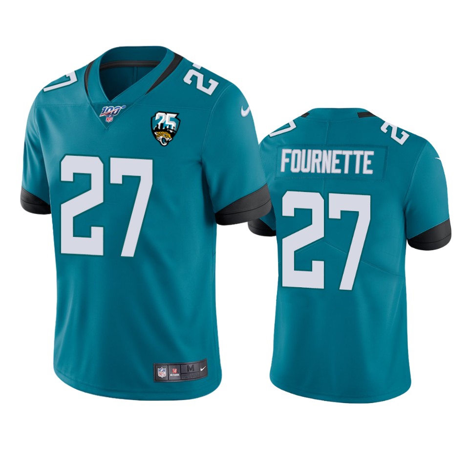 Nike Jaguars 27 Leonard Fournette Teal 25th Anniversary Vapor Limited Stitched NFL 100th Season Jersey